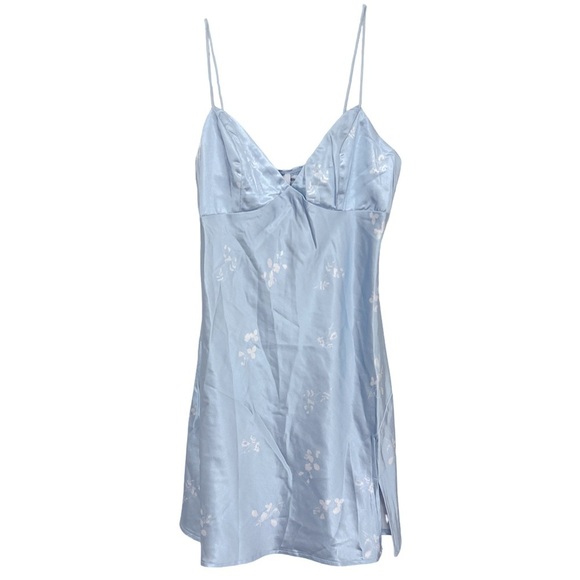 PRINCESS POLLY • Blue Floral Stargazing Mini Spaghetti Strap Dress - Picture 1 of 15